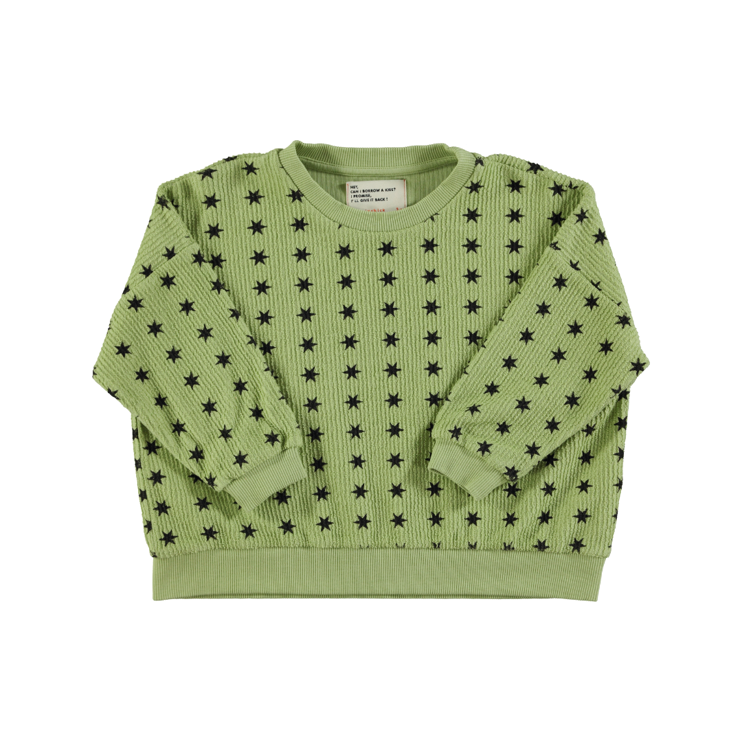 Green Sweatshirt w/ Black Stars