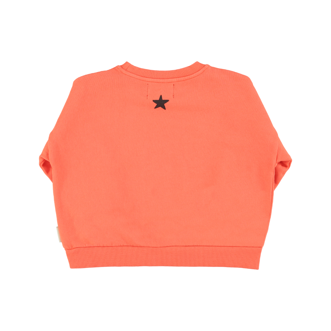 Orange Sweatshirt w/ "music" Print