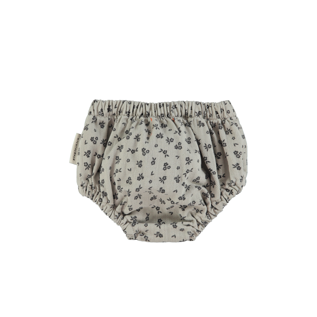 Light Grey Baby Shorties w/ Black Flowers
