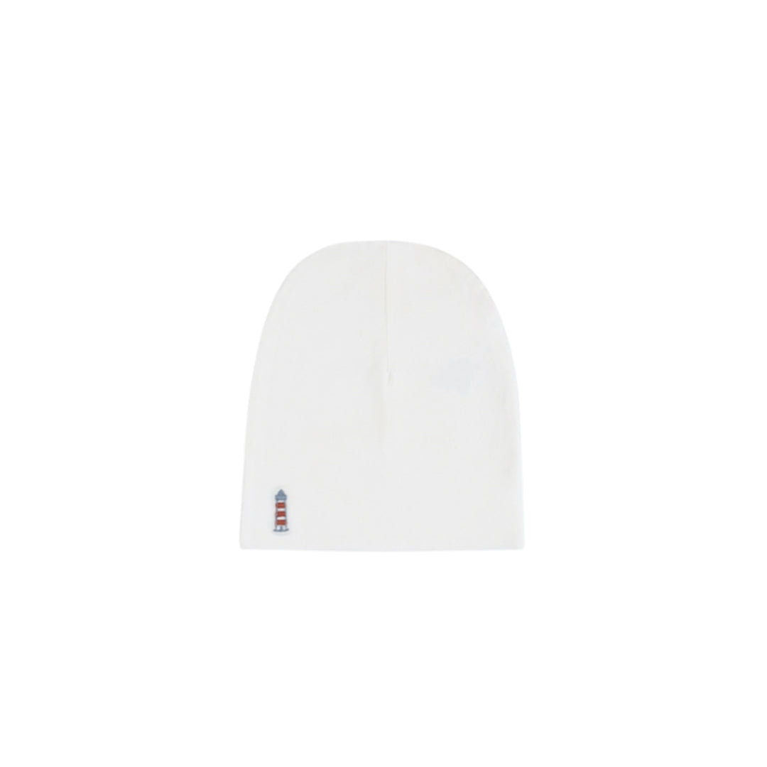 Ivory Embroidered Nautical Beanie