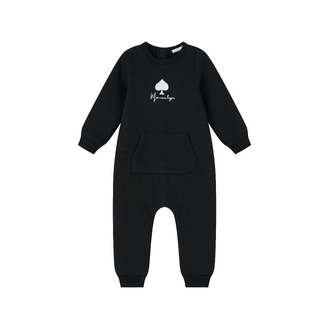Black French Terry Romper