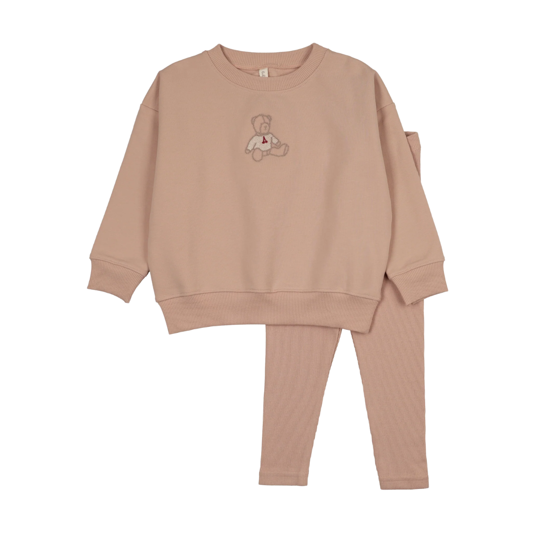 Dusty Pink Sweet Bear Toddler Set