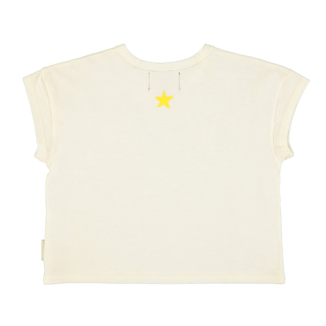 Ecru with Multicolor "Camp" Print T-shirt
