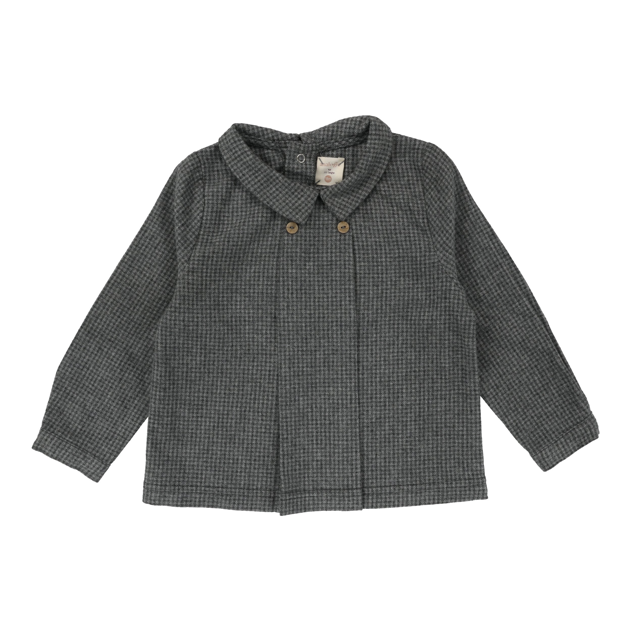 Grey Houndstooth Toddler Boy Shirt