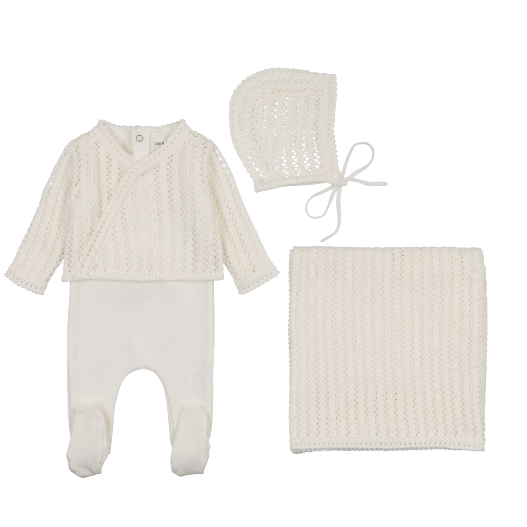 Chalk White Footed Dainty Sweater Outfit + Blanket