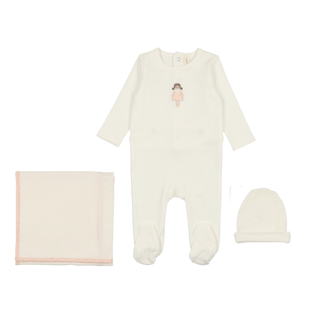 White Doll Embroidered Layette Set