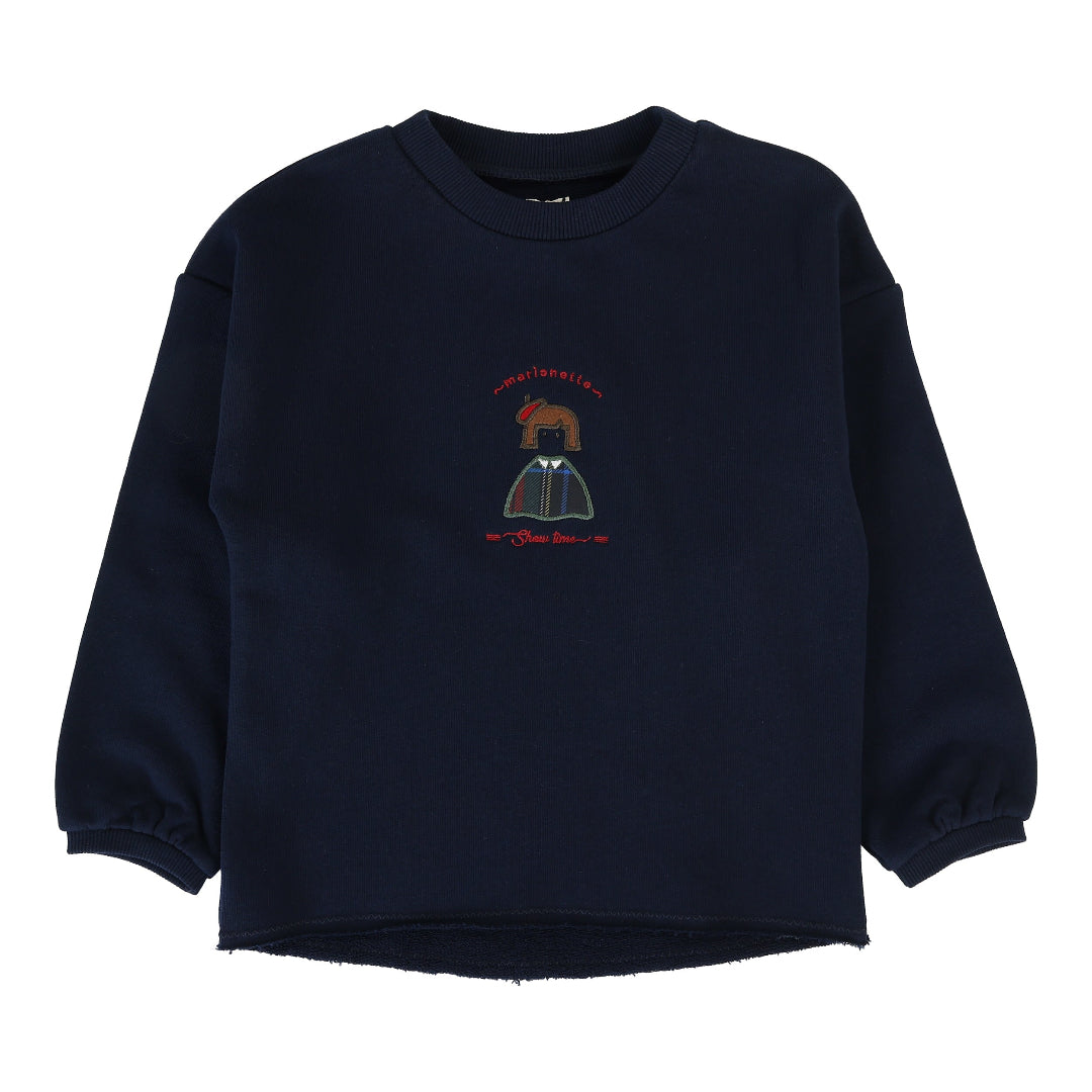 Plaid Detail Girls Sweatshirt