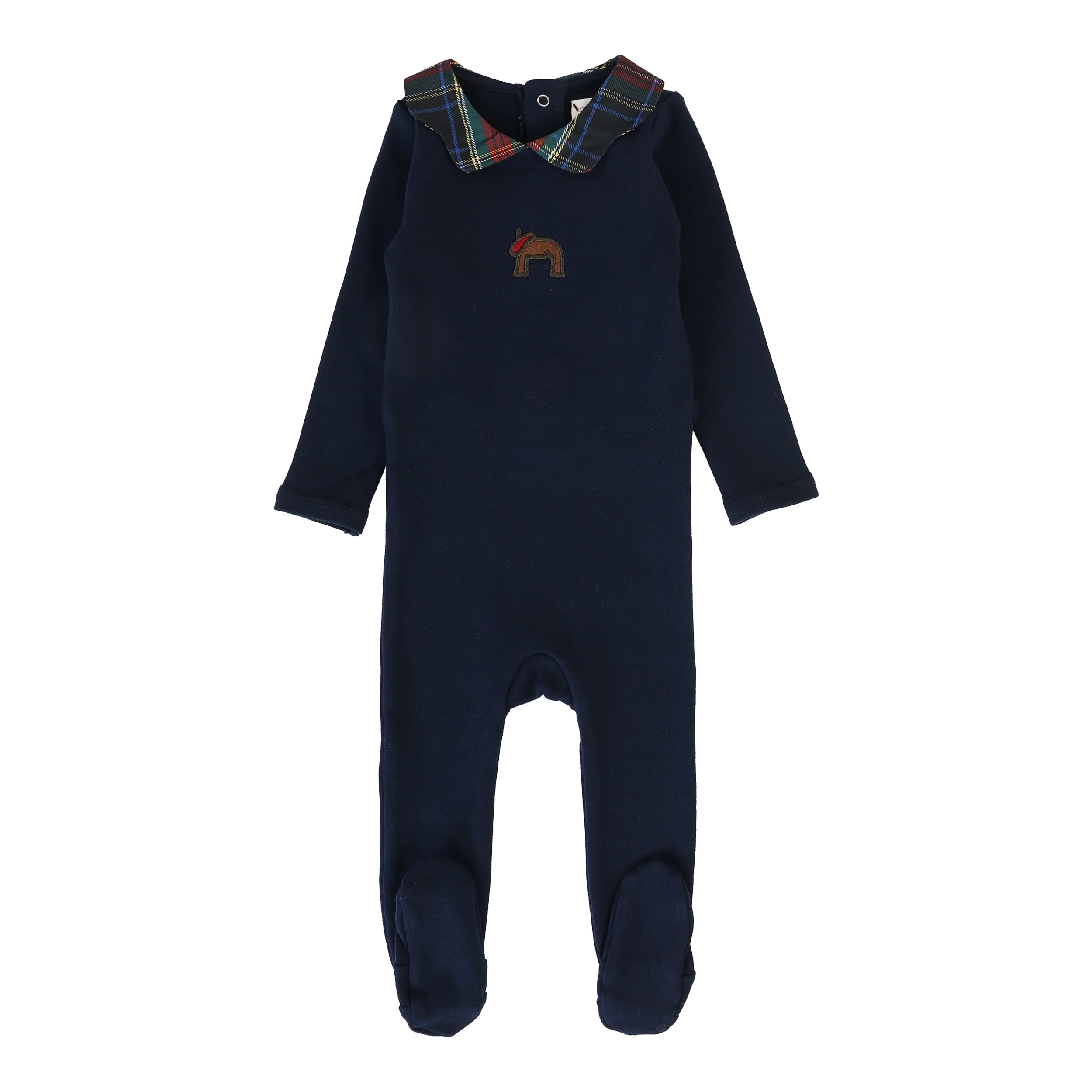 Navy Girl Plaid Footie