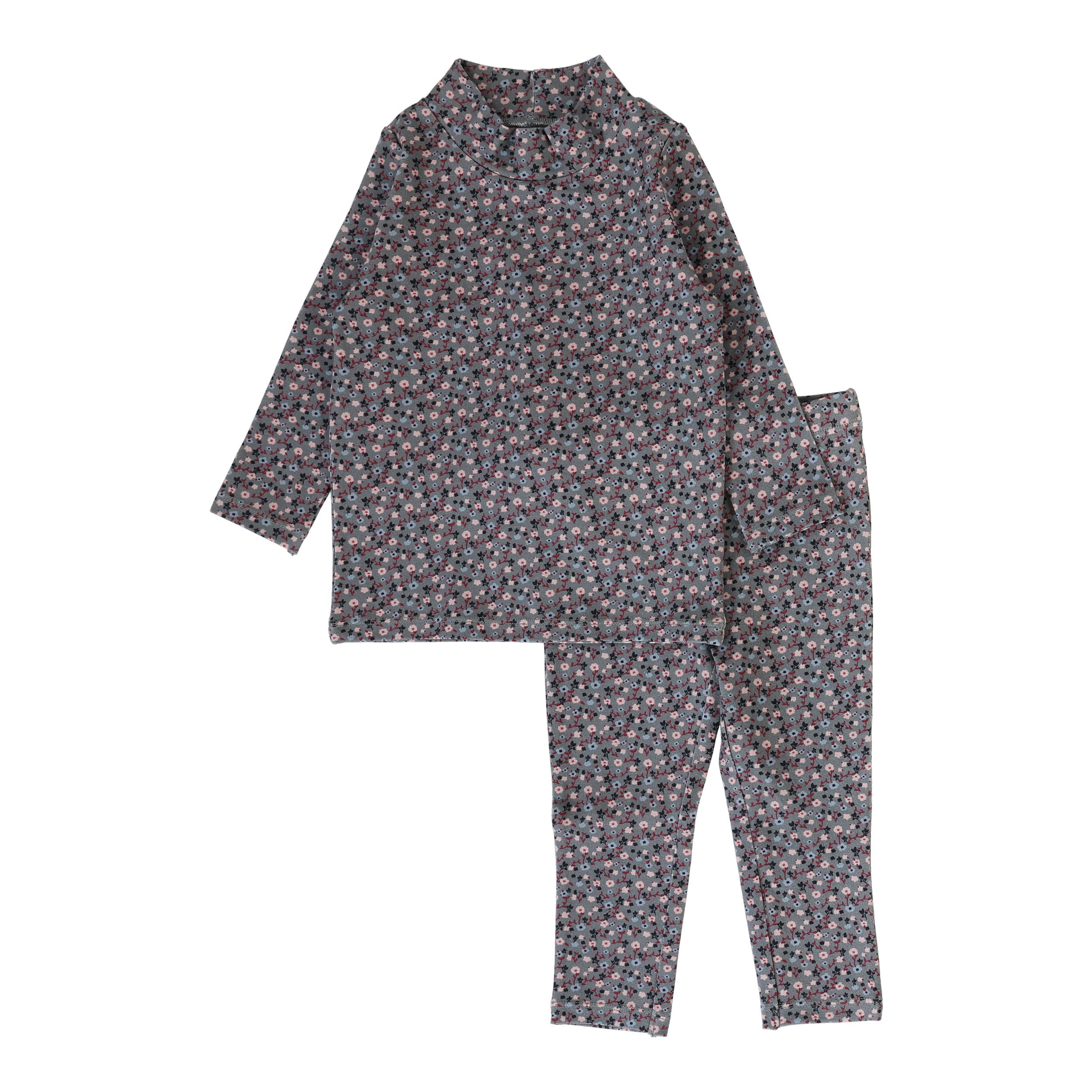 Grey Floral Baby Set