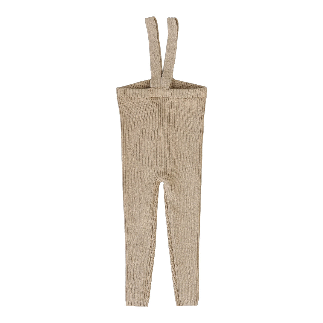 Oatmeal Knit Suspender Leggings