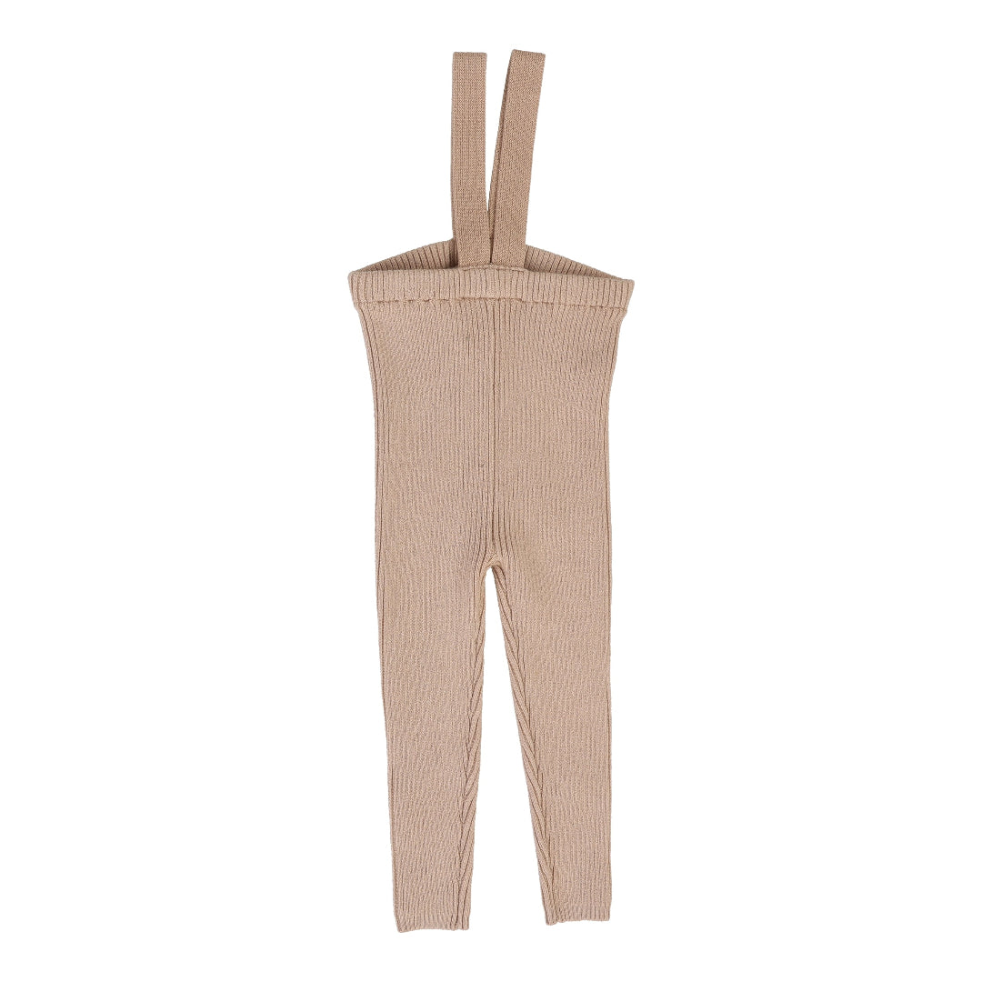 Dusty Pink Knit Suspender Leggings