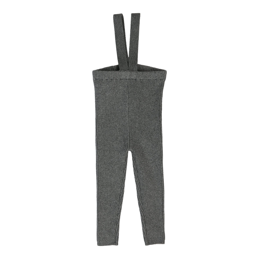 Mid Grey Knit Suspender Leggings