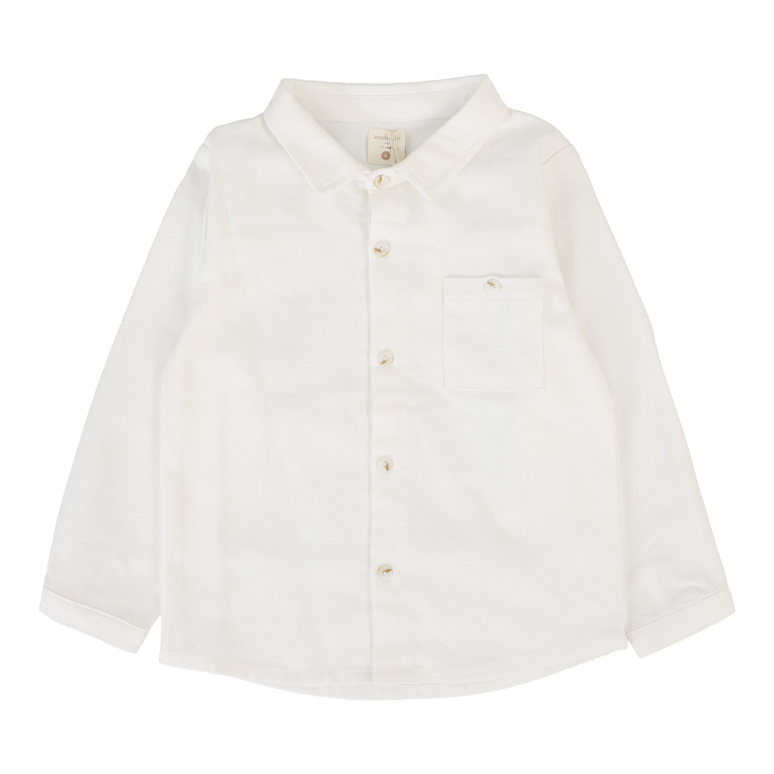 Winter White Boys Mandarin Collar Shabbos Shirt