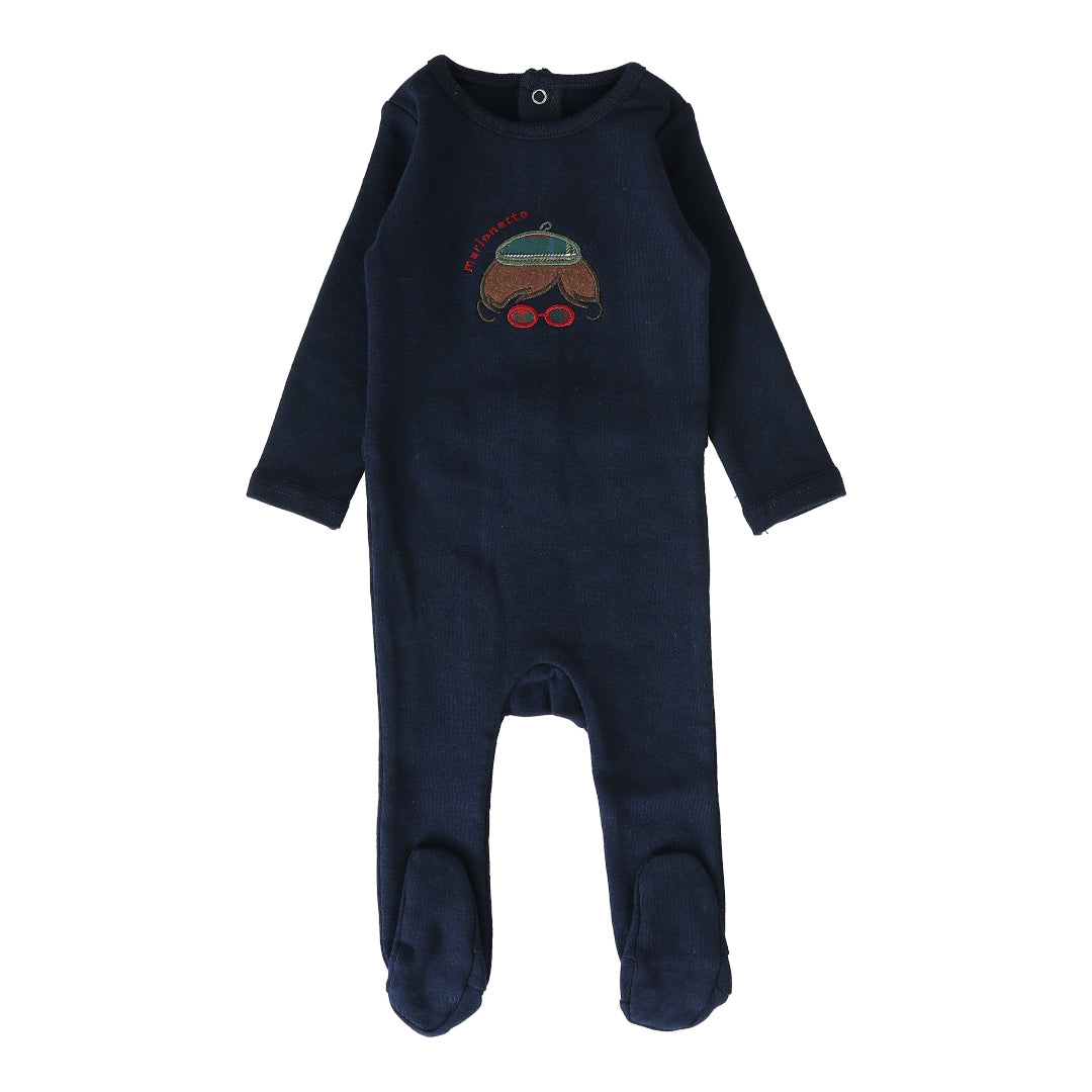 Navy Boy Plaid Footie