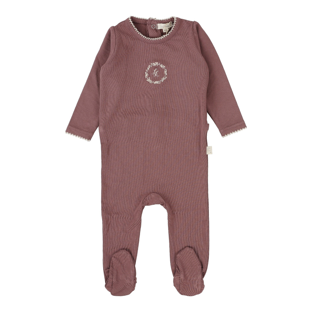 Dusty Plum Emblem Footie