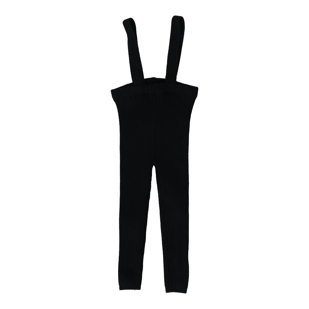 Black Knit Suspender Leggings