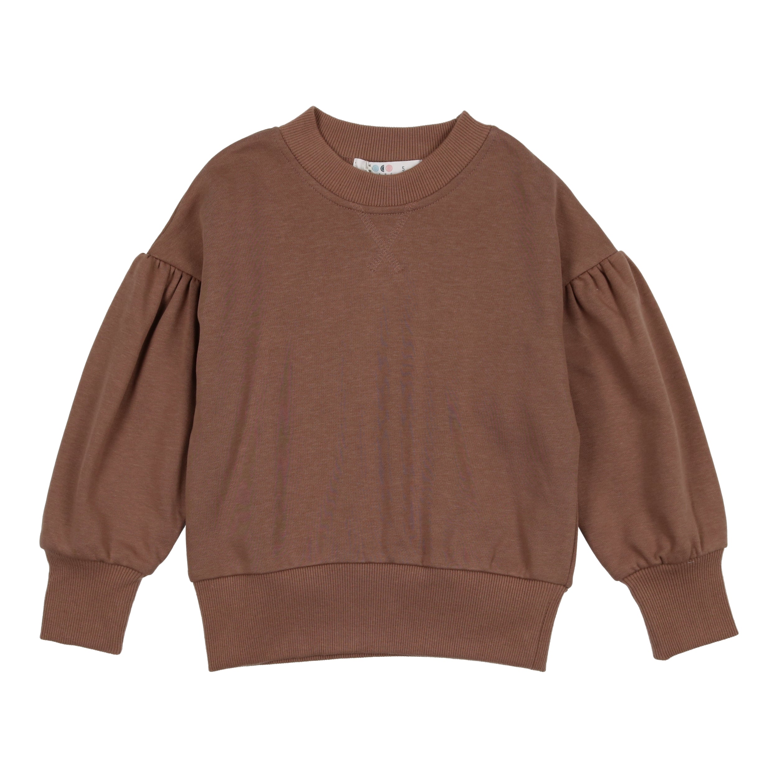 Coco Blanc Camel Puff Sleeve Sweater