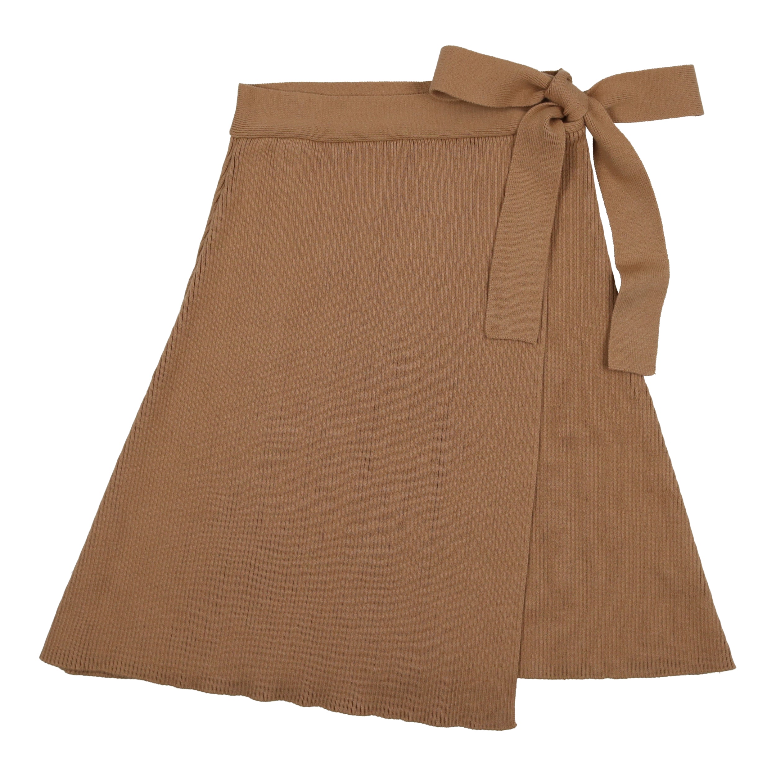 Coco Blanc Camel Knit Wrap Skirt