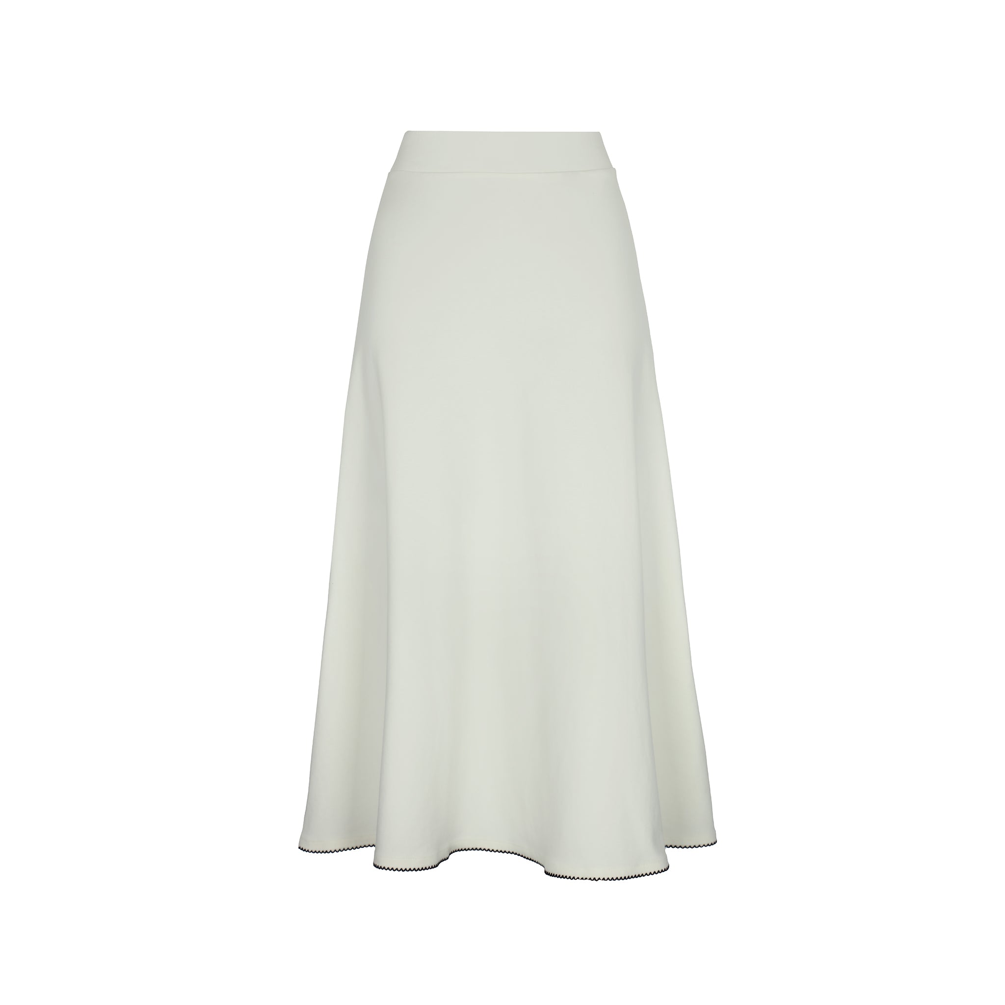 Little Parni Ivory Milano A-Line Midi Skirt