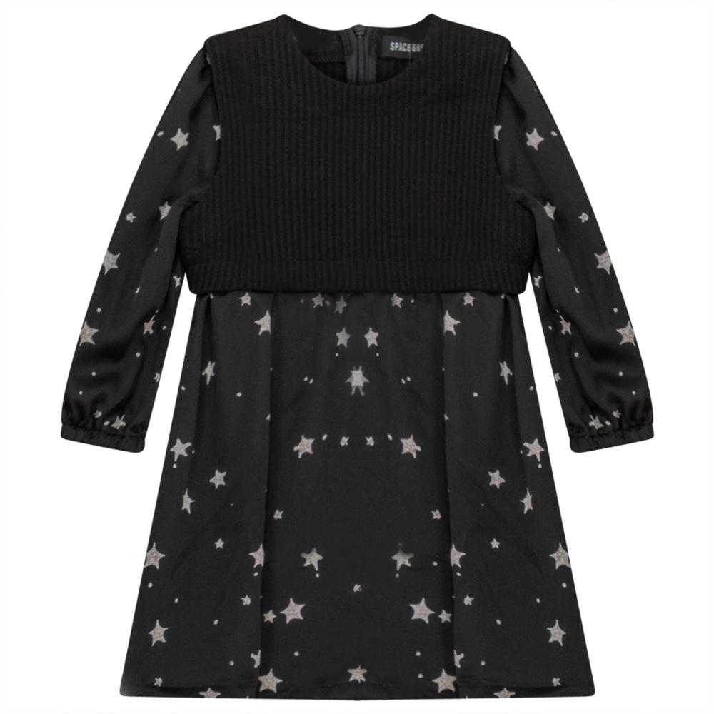 Space Grey Star Print Vest Dress