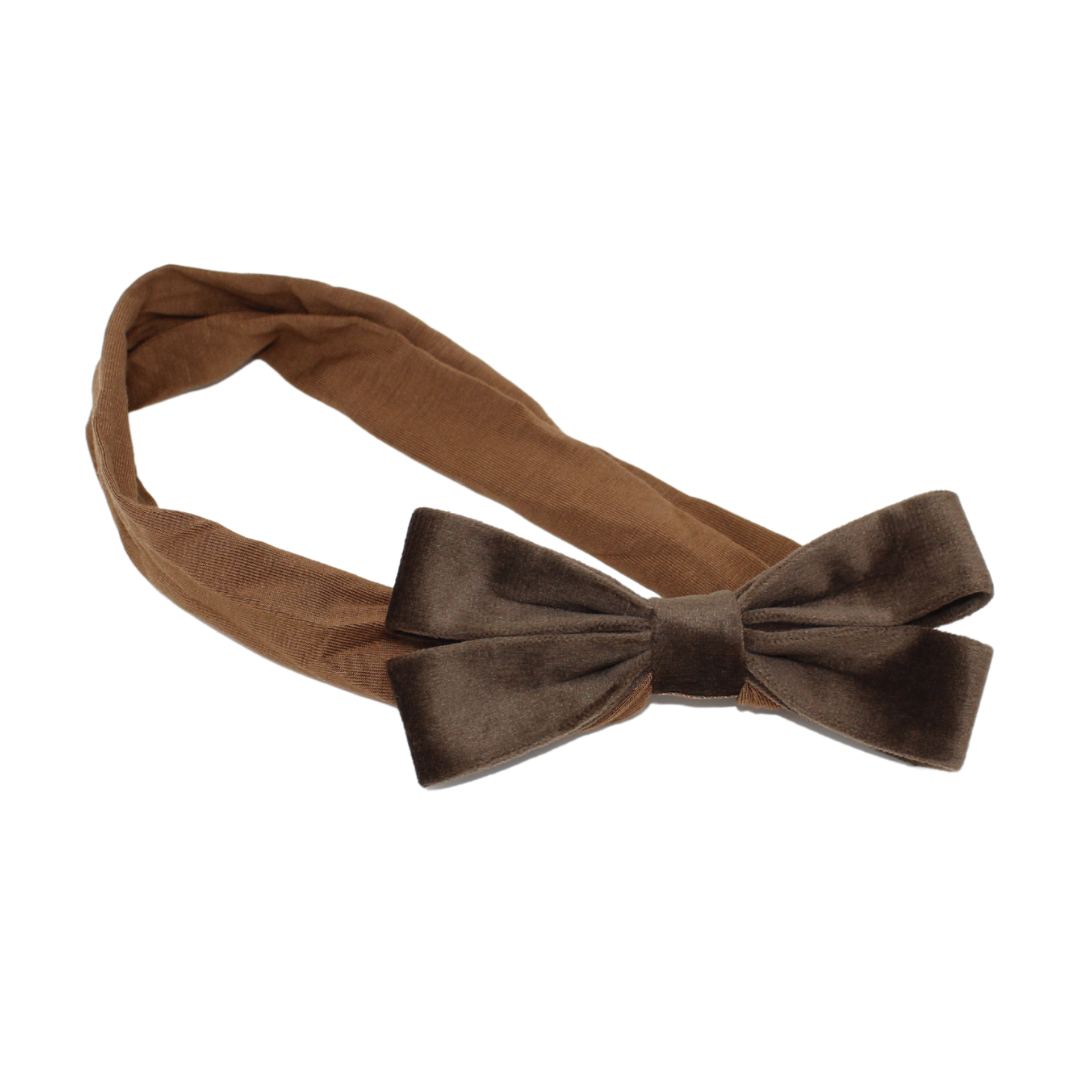 Bandeau Cocoa Brown Velvet Classic Baby Knot Headband