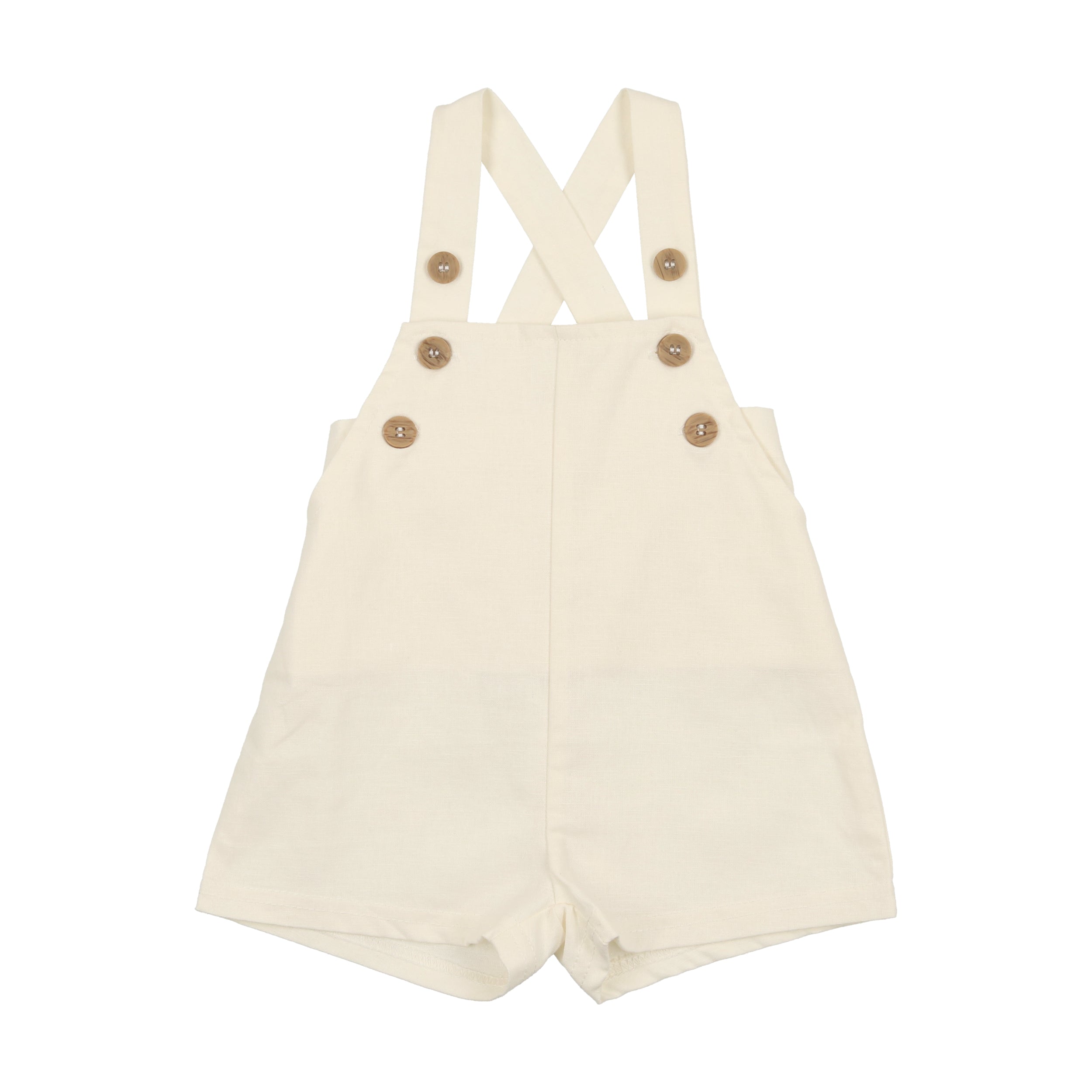 Analogie by Lil Legs Cream Linen Overalls