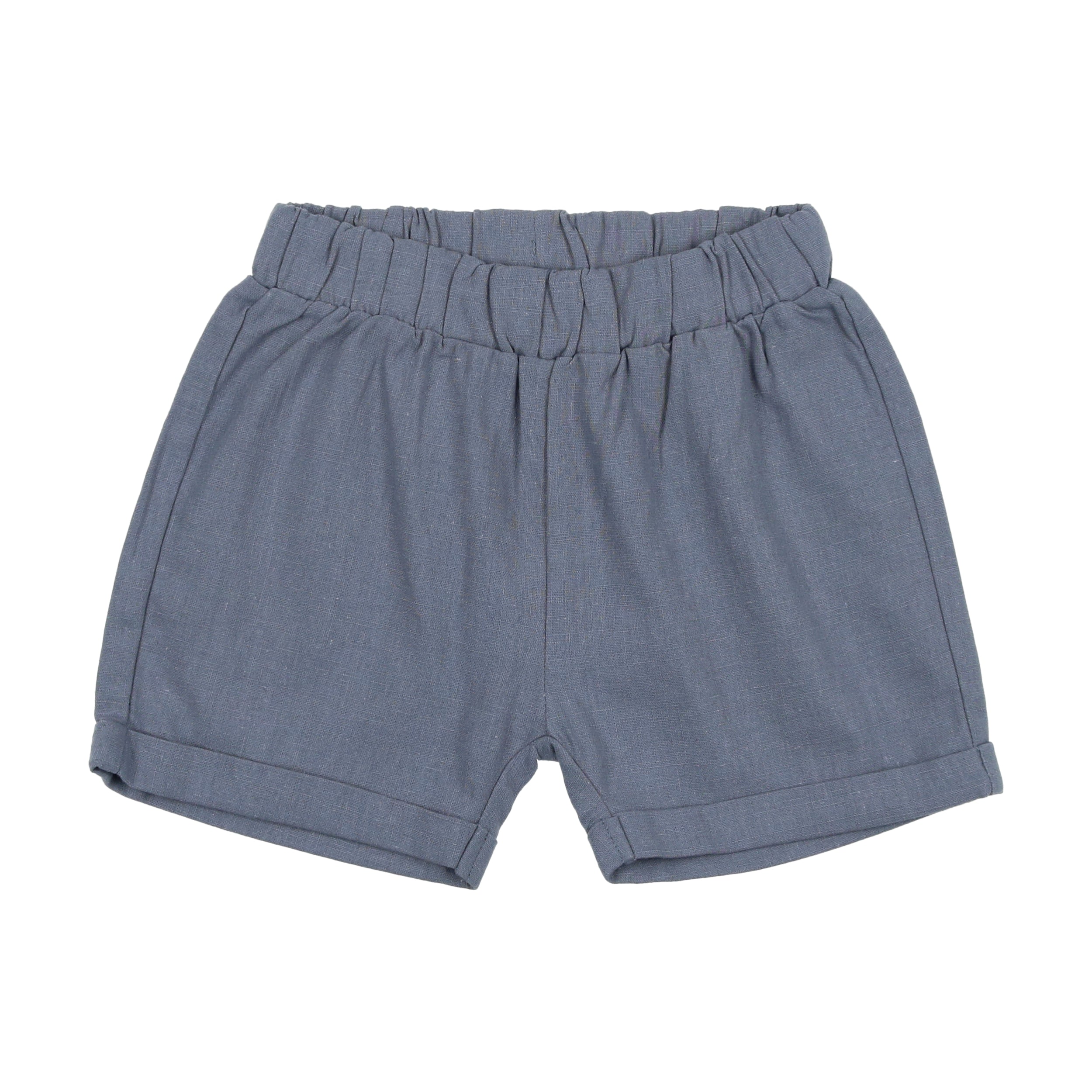 Analogie by Lil Legs Blue Linen Pull On Shorts