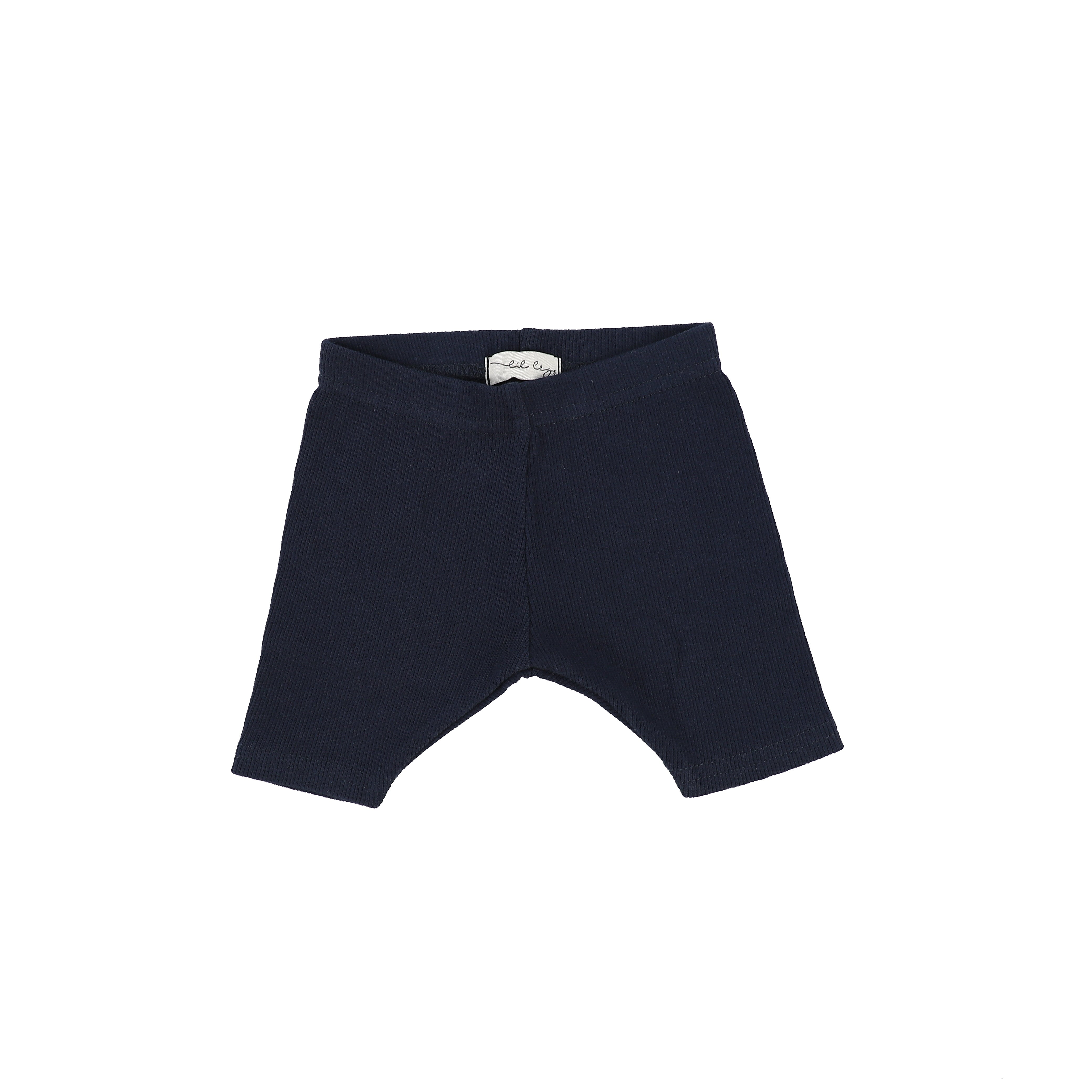 Navy Ribbed Short Leggings