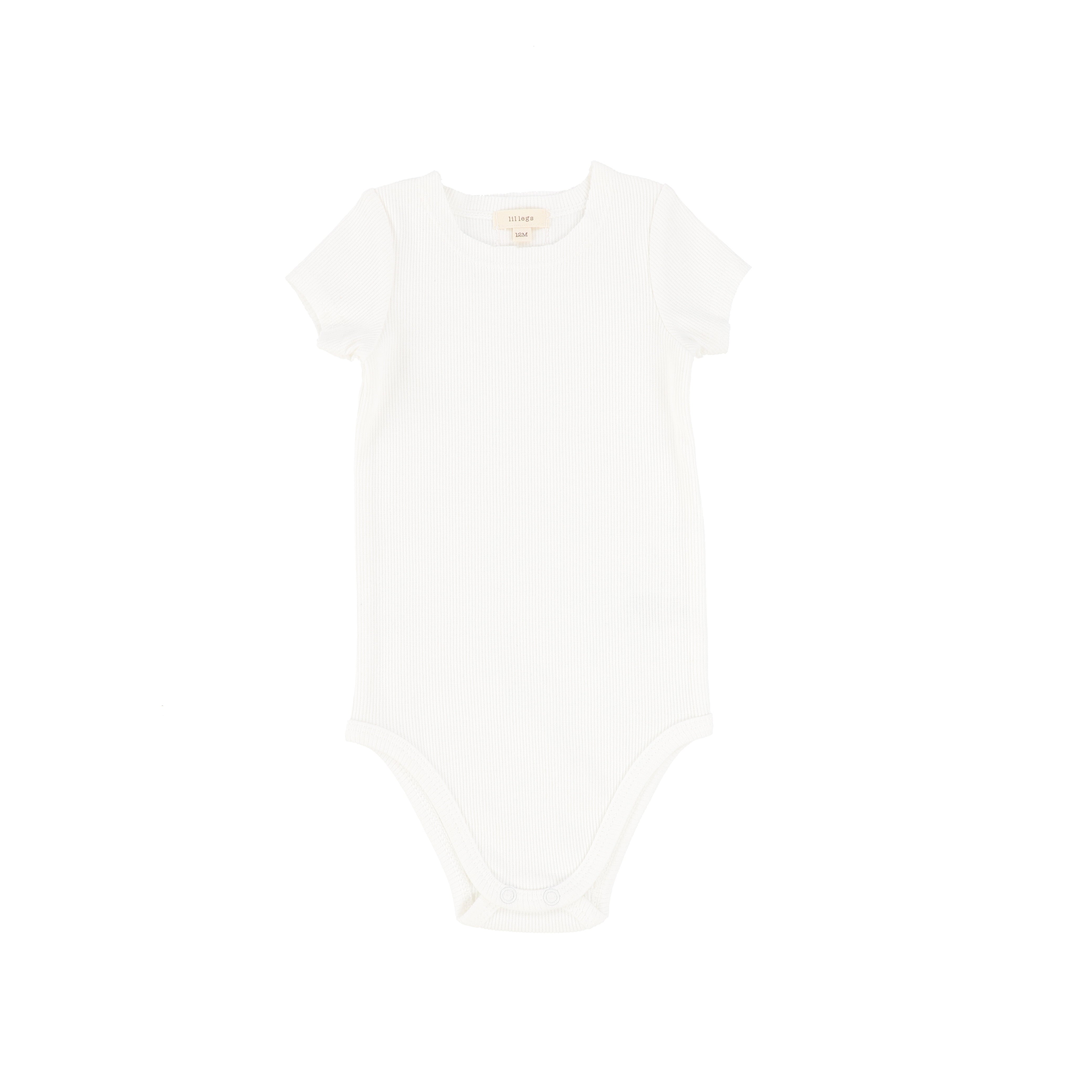 Lil Legs Pure White Short Sleeve Ribbed Onesie