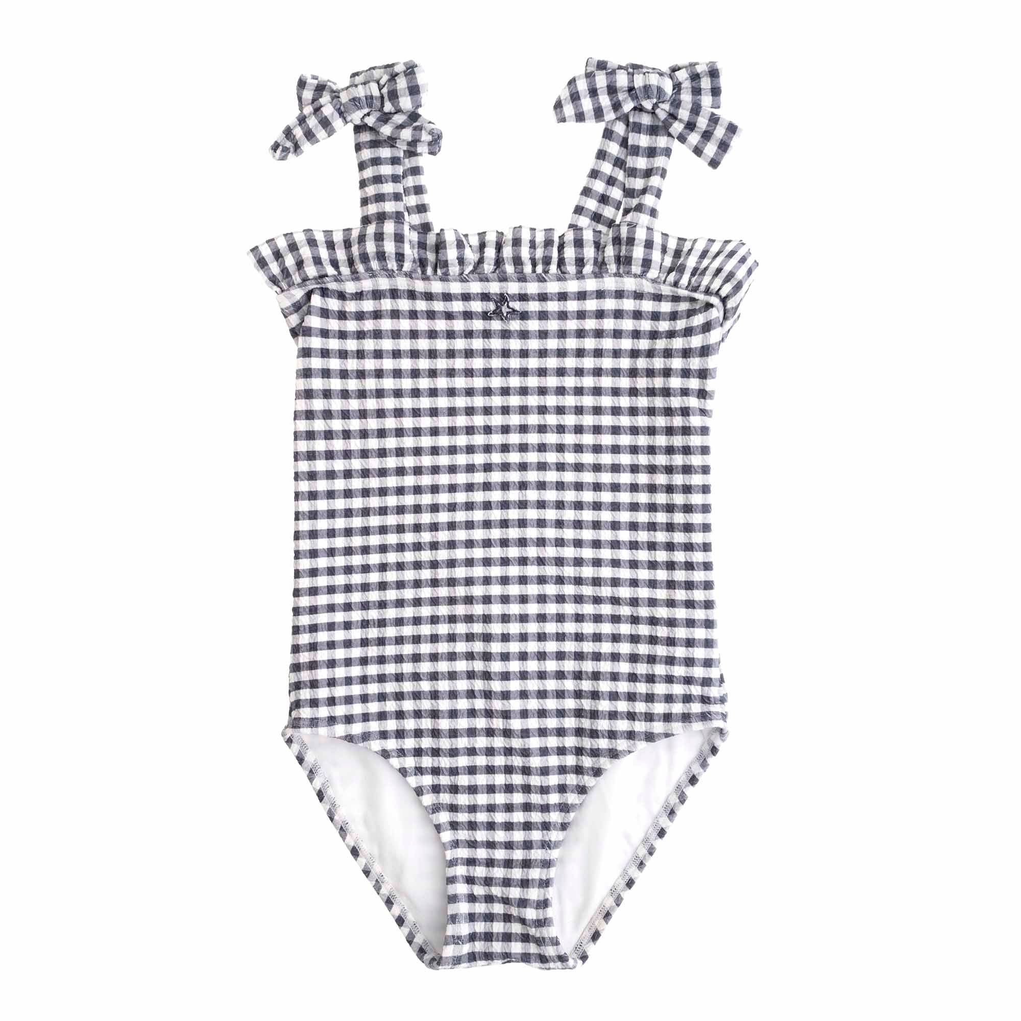 Tocoto Vintage Dark Blue Checked Swimsuit