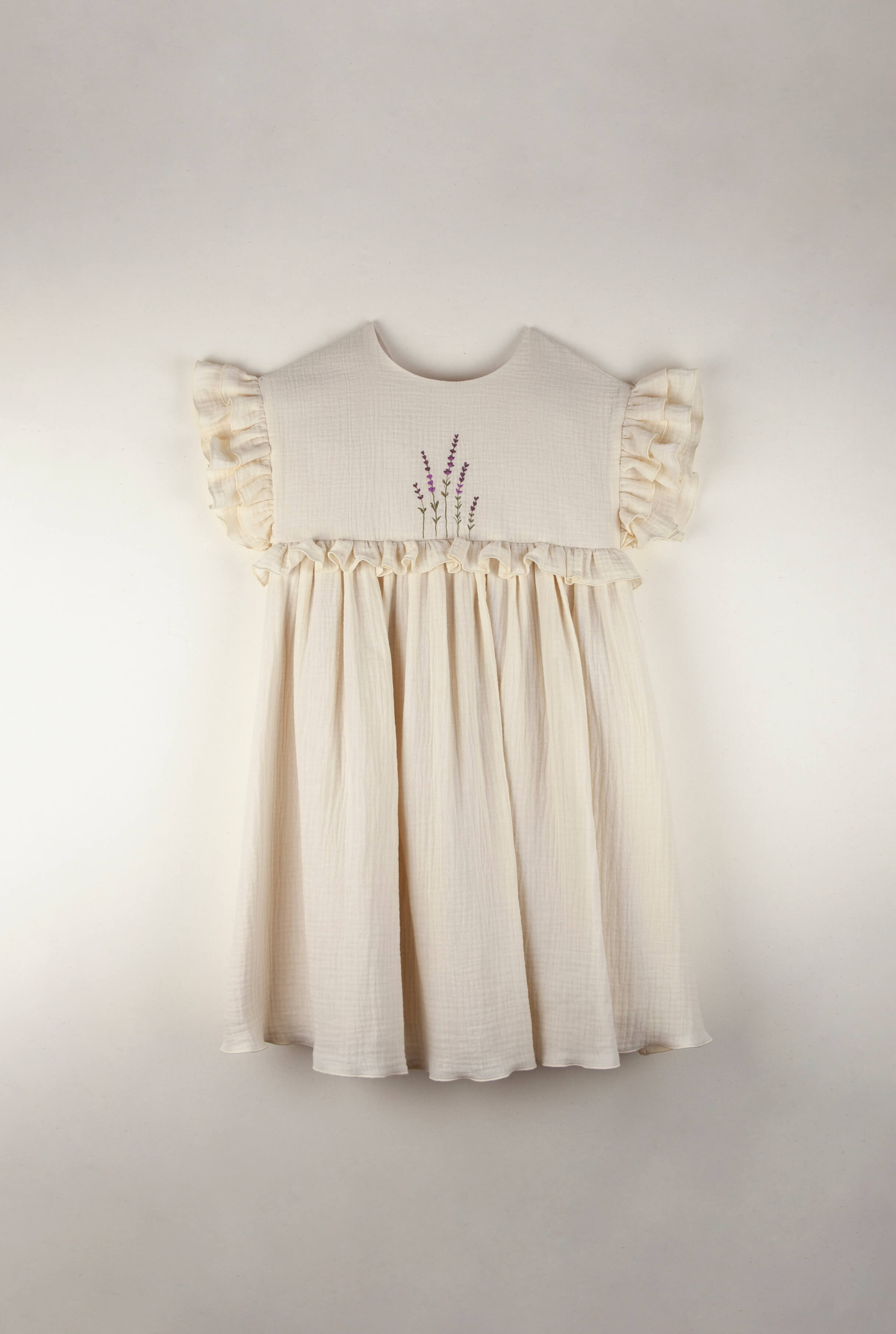 Popelin Off-White Embroidered Dress