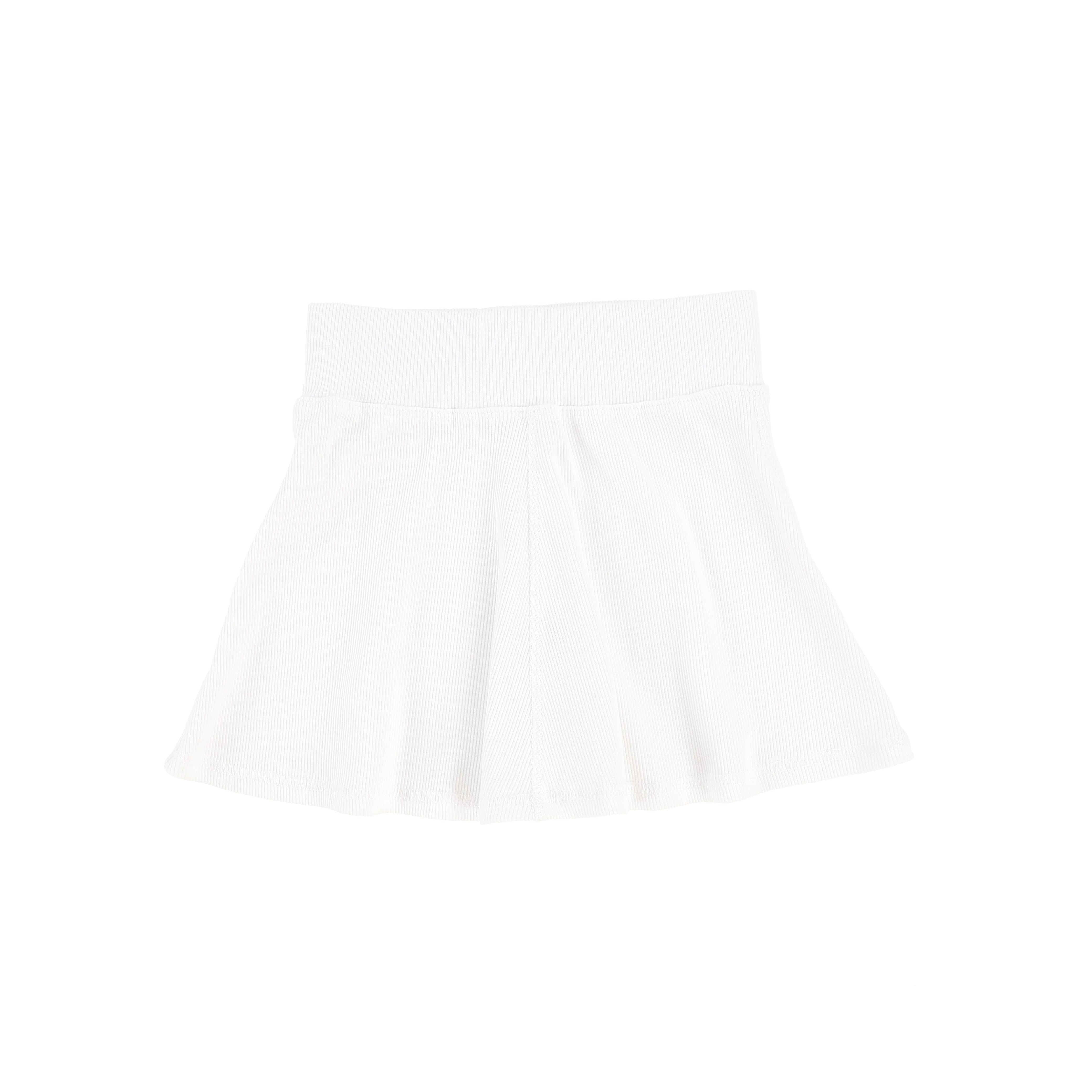 Lil Legs Pure White Ribbed Skirt