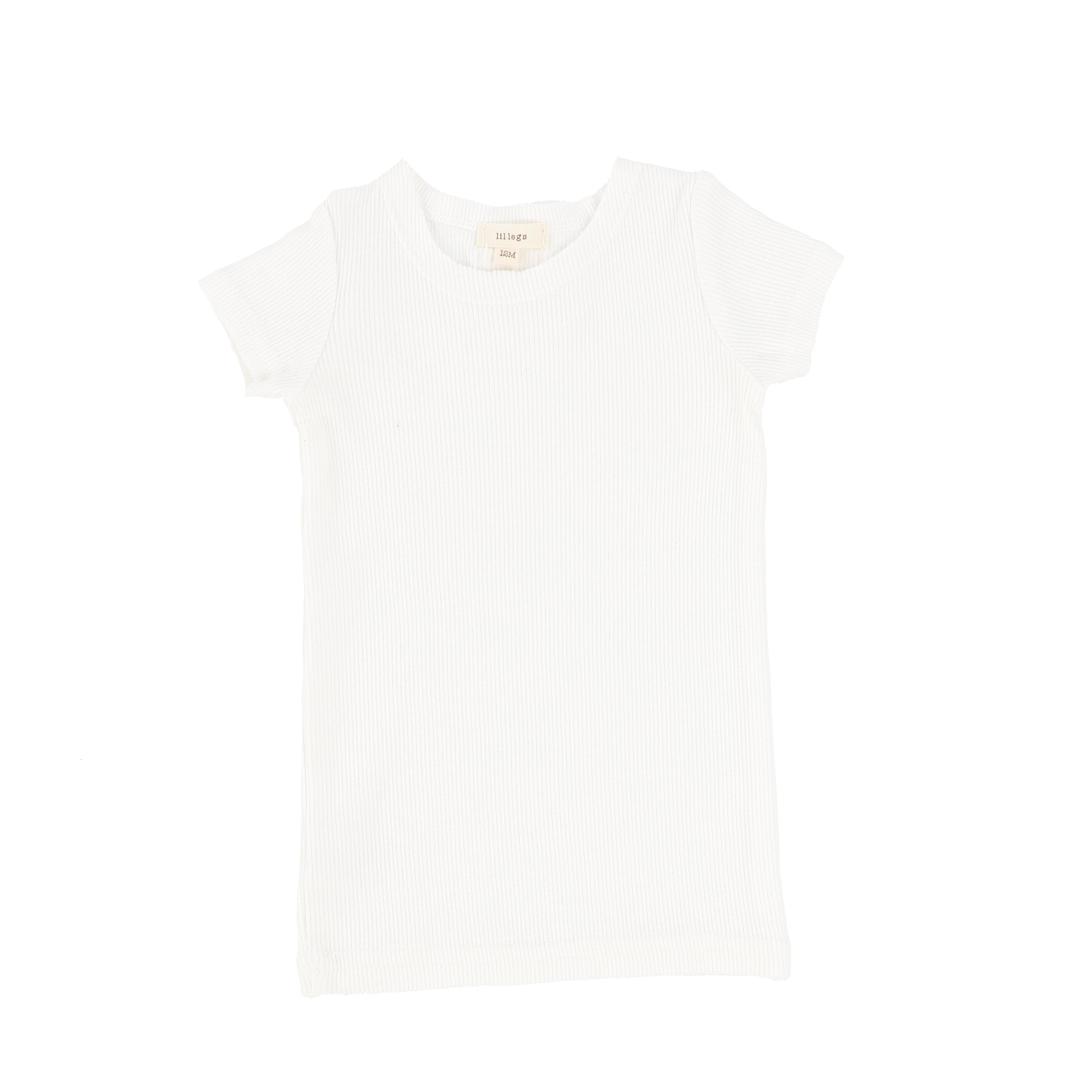 Winter White Short Sleeve Ribbed T-Shirt