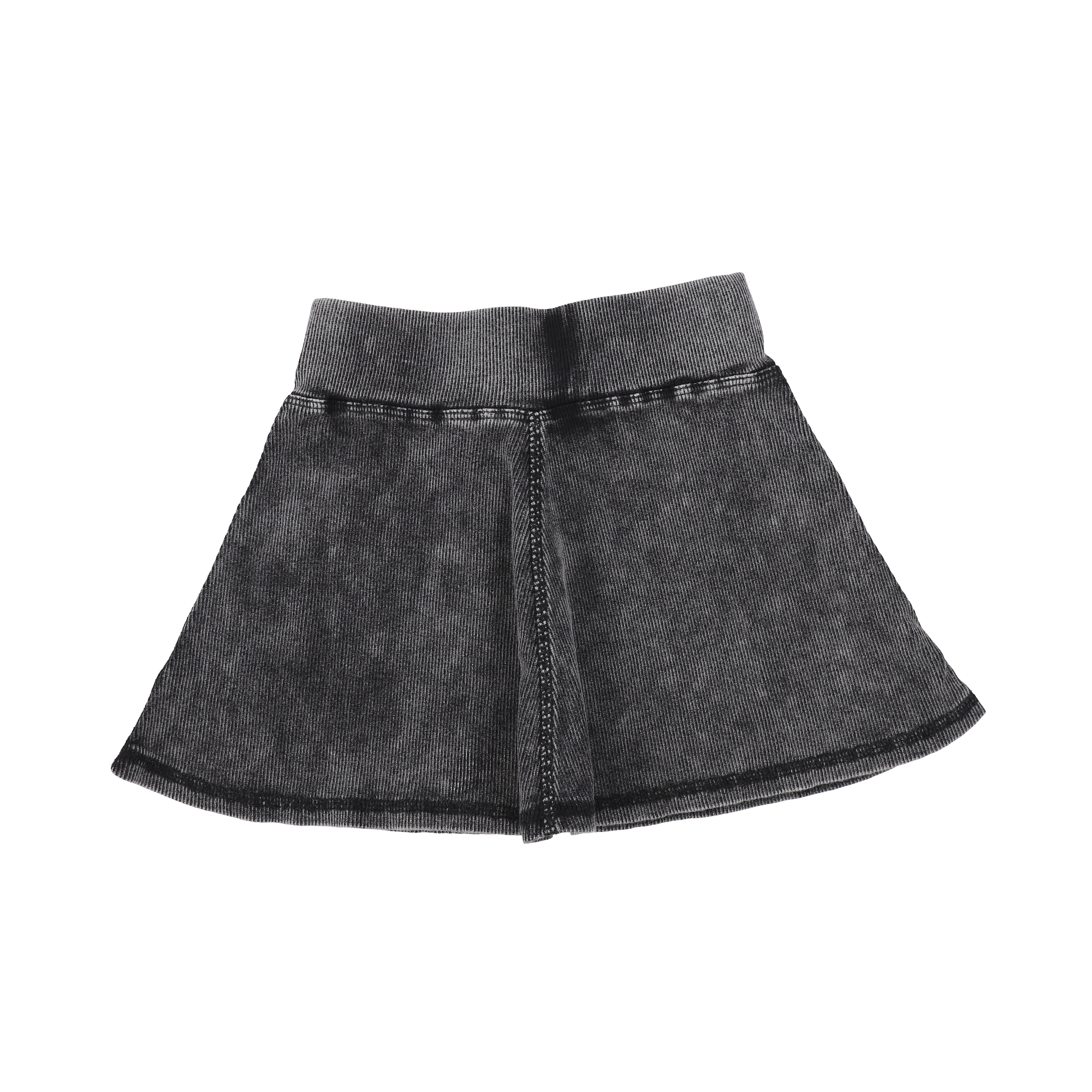 Lil Legs Black Wash Ribbed Skirt